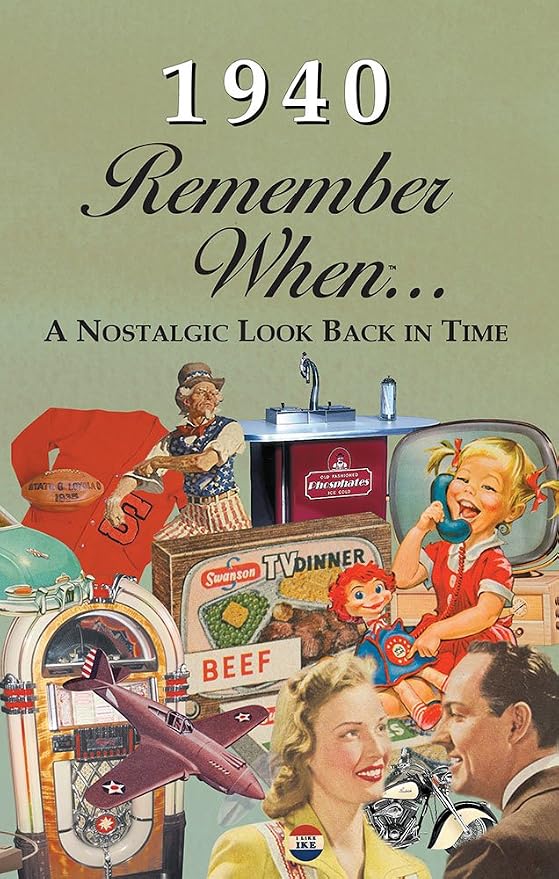 1940 REMEMBER WHEN CELEBRATION KardLet: Birthdays, Anniversaries, Reunions, Homecomings, Client & Corporate Gifts