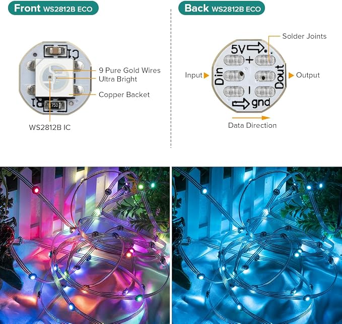 BTF-LIGHTING WS2812B 200PCS 5050SMD Individually Addressable Smart RGB LED Pixel for Arduino Single 1-led RGB LED Module Pixels Color Light White PCB Only DC5V Christmas(No Adapter or Controller)