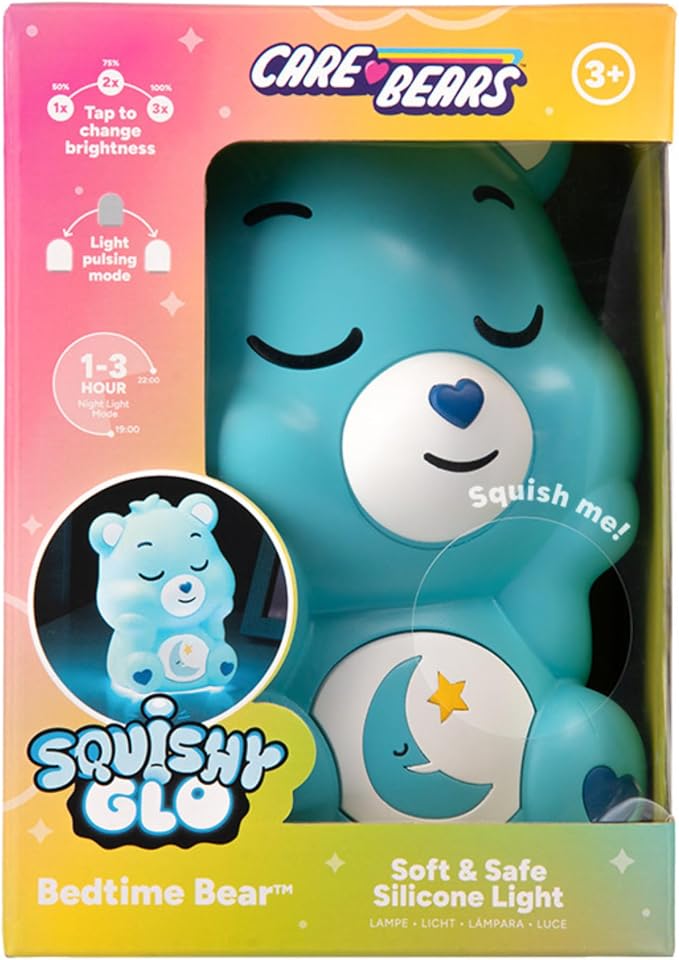 Paladone Care Bears Bedtime Bear SquishyGlo Silicone Light, Officially Licensed Lamp for Kids, Teens, Adults, Girls, Women, Cordless & Rechargeable Bedroom Décor, Collectible Pop Culture Gift