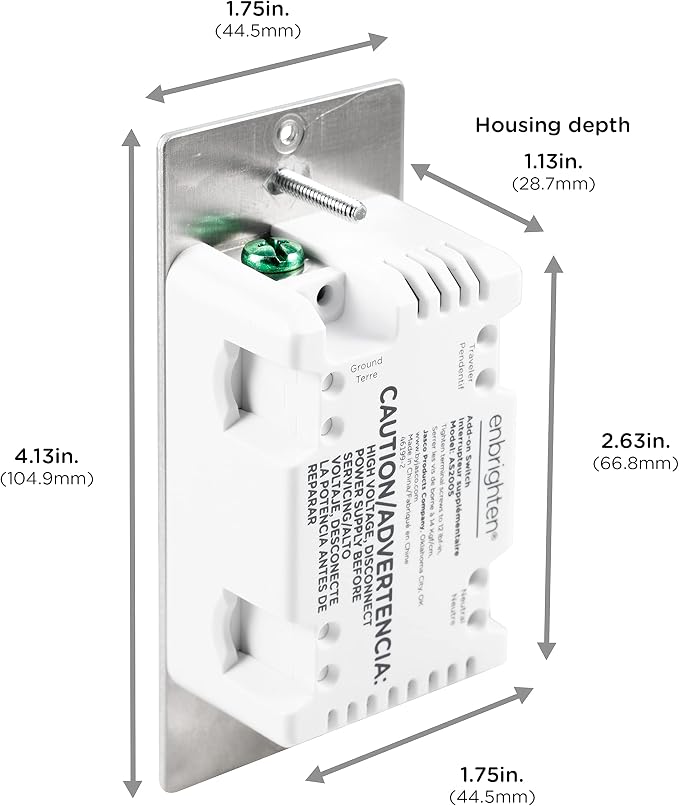 Enbrighten Z-Wave Add-On Switch, Paddle, White & Light Almond, 1 Pack | Not for Standalone Use, Pair with other Enbrighten Z-Wave Switches for 3-Way Setup, Interchangeable Paddles
