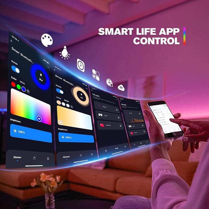 LM053 Bluetooth Mesh 4.2 LED Controller for RGB CCT 5in1 12-24V Lights | RGBW W LED Strip Controller PWM Dimmer Compatible with Smart Life / Tuya APP / Alexa Echo / Google Assistant Home / Siri