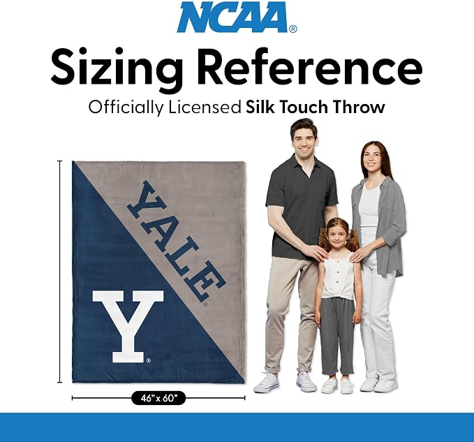 Northwest NCAA Silk Touch Throw Blanket, Ultra Soft Plush Polyester, Lightweight Warm Decorative Fan Gift, 46 x 60 in