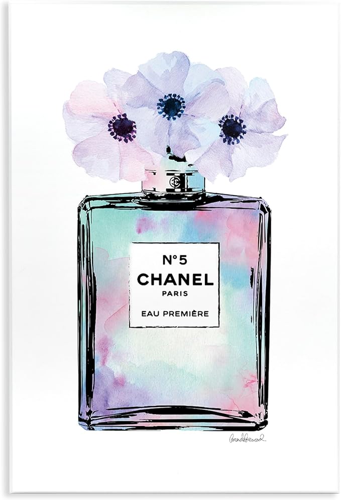 Purple Flower Glam Perfume, 10 x 15 Inch Mounted Print on Wall Plaque | Stupell Industries · By Amanda Greenwood · Ready to hang · Hand finished · Made in USA
