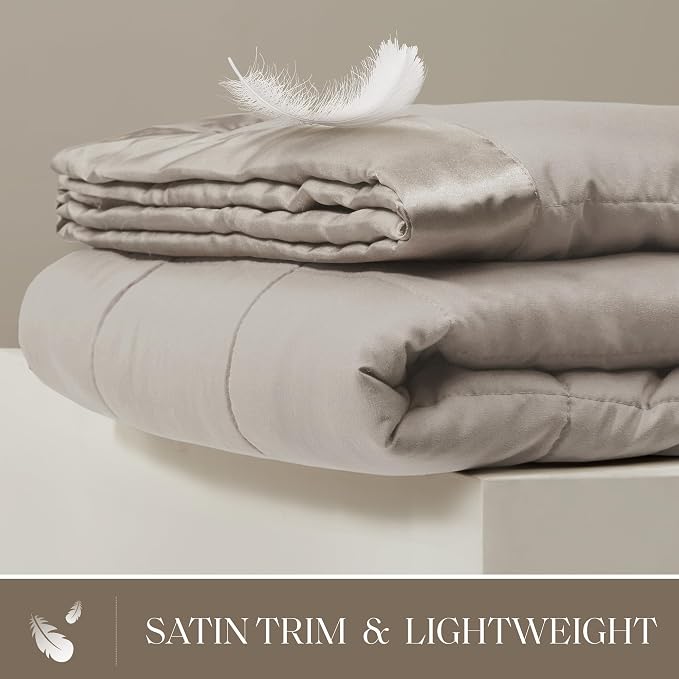 Madison Park Windom Down Alternative Blanket, Premium 3M Scotchgard Moisture Wicking Treatment, Lightweight and Soft Bed Cover For All Season, Satin Trim, Grey King | Lightweight Windom Blanket Premium 3M Scotchgard Moisture Wicking Treatment, OEKO TEX...