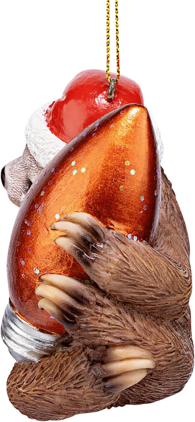 Santa's Holiday Season Sloth Christmas Ornament: Each