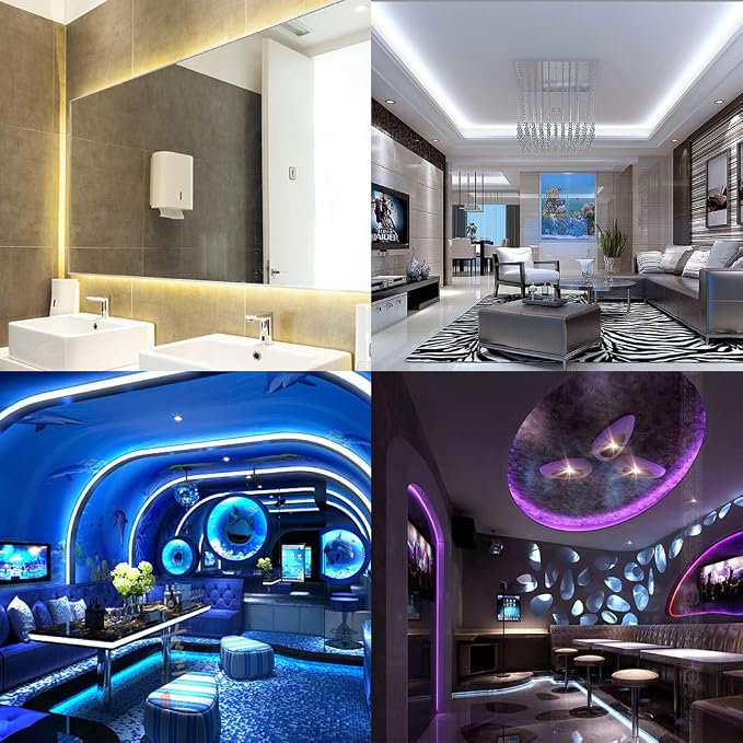 BTF-LIGHTING RGBW LED Strip Lights,UL Listed,5050 4 Colors in 1 RGB + 6000K-7000K Cool White,12V DC,16.4ft/5m 60LEDs/m 12mm White PCB,IP30 for Home Decoration(No Adapter or Controller)