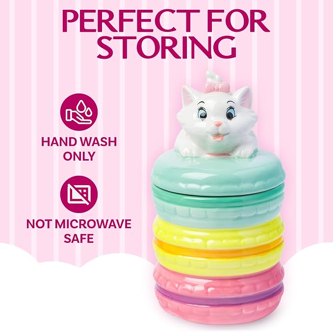Silver Buffalo Disney Aristocats Marie, 3D Sculpted Snack Jar | Small Size, Ceramic, 4” x 4.85”, 7