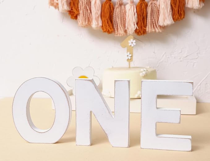 Wooden One Letter Sign for 1st Birthday - Wooden One table centerpieces, 1st Birthday Decorations, One standing Letters for 1st Birthday, First Birthday Photo Shoot Prop