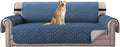 H.VERSAILTEX Sofa Slipcover Reversible Sofa Cover Seat Width Up to 78" Water Resistant Couch Cover with Elastic Strap Quilted Furniture Protector for Pets(Oversized Sofa, Dark Blue/Beige)