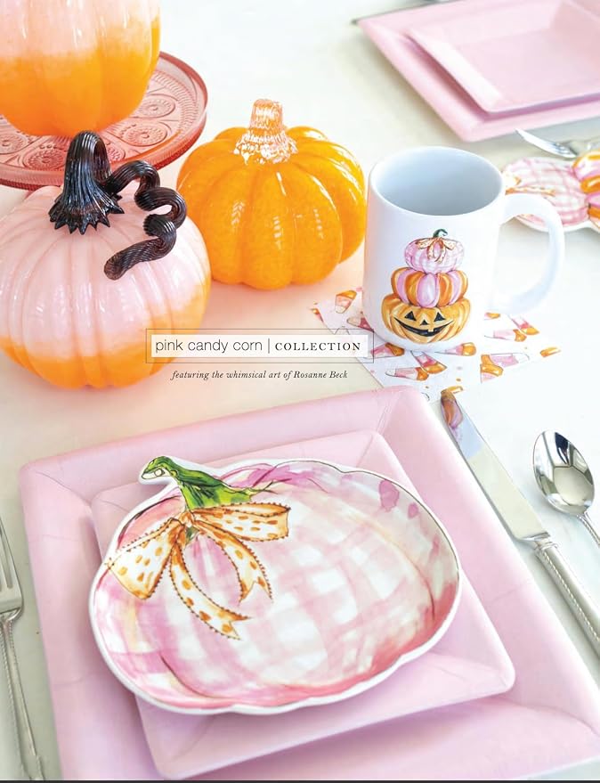 Boston International Handblown Art Glass Pumpkin Thanksgiving Halloween Decorations for Home, Small, Ombre Pink & Orange