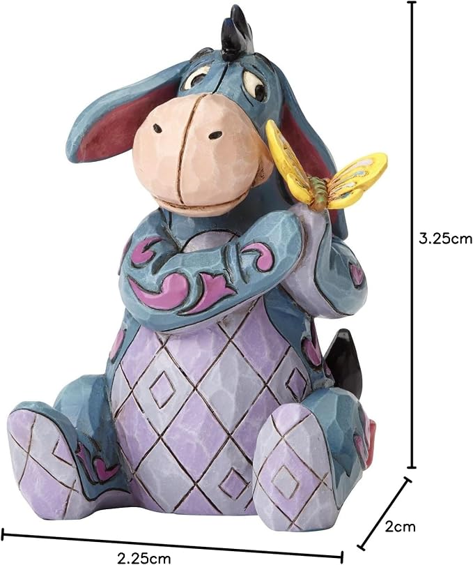 Enesco Disney Traditions by Jim Shore Winnie The Pooh Eeyore Holding Butterfly Miniature Figurine, 3.25 Inch, Multicolor