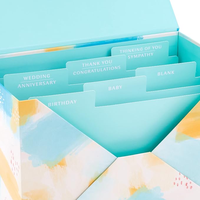 Hallmark Pack of 24 Handmade Assorted Boxed Greeting Cards, Watercolor-Birthday Cards, Baby Shower Cards, Wedding Cards, Sympathy Cards, Thinking of You Cards, Thank You Cards, Multicolor, 5EBN1002