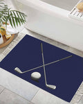 Navy Blue Entryway Rug 2X3 Ft Bathroom Mat, Washable Woven Sports Golf Ball Throw Carpet with Tassel, Non-Shedding Modern Minimalist Art Indoor Outdoor Kitchen Doormats