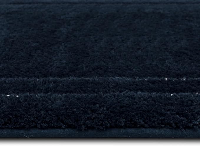 Mohawk Home Corona Casual Geometric Navy Blue 2' X 3' 4" Machine Washable Bath Mat Perfect for Bathroom