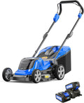 Wild Badger Power 40V 16-in Brushless Electric Cordless Lawn Mower | 16-in brushless push mower for small yards; 5 cut heights, 3-in-1 clipping modes, two 20V 4.0Ah batteries and charger.