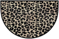 Leopard Print Cheetah Brown Half Round Door Mat Non-Slip Semi Circle Rug Washable Half Moon Floor Rug Absorbent Bathroom Area Rugs for Outdoor Indoor Fireplace Mat Entryway Kitchen Decor Rugs