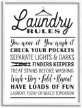 Stupell Industries 'Laundry Rules with Hanger Typography', Framed Giclee Art, White, 11 x 14 Inches, Easy to Hang and Sturdy, Made in USA, by Lettered and Lined