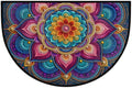 Boho Half Round Door Mat Semi Moon Rug Fireplace Carpet Area Rugs | Color Symmetrical Non Slip Absorbent Half Circle Mat Carpet for Indoor Outdoor Patio Kitchen Bathroom Entryway Home Decor