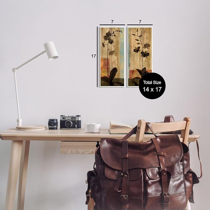 Stupell Industries 'Modern Boho Orchid Blooming'| 2pc Wall Plaque Art Set | Stupell Industries | 7 x 17 Inches, Easy to Hang and Sturdy, Made in USA, by Chris Donovan
