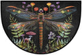 Dragonfly Half Round Doormat Semi Circle Rug Half Moon Rug Entryway Mat | Animal Dragonfly Washable Non Slip Outdoor Floor Rug Kitchen Mat for Indoor Outdoor Bathroom Fireplace Bath Decor