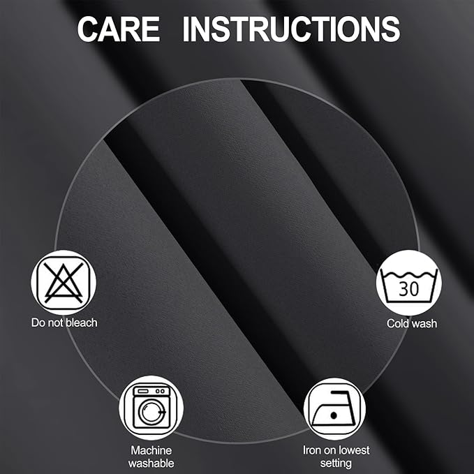 LEMOMO Dark Grey Thermal Blackout Curtains/38 x 63 Inch/Set of 2 Panels Room Darkening Curtains for Bedroom