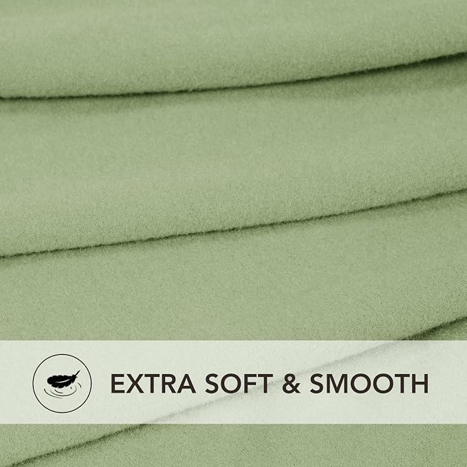 PureFit Stretc Recliner Chair Covers Fleece Soft Couch Covers for Sofa | Sage Green 4-Pieces Recliner Slipcover Pocket Couch Protector, Fleece Sofa Cover Washable with Non Slip Elastic Bottom