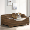Elevated Dog Bed Frame for Medium Dogs,Wooden Dog Bed with Mattress, 36" Wide Mid-Century Modern Pet Sofa Bed for Small Space,Easy Assembly