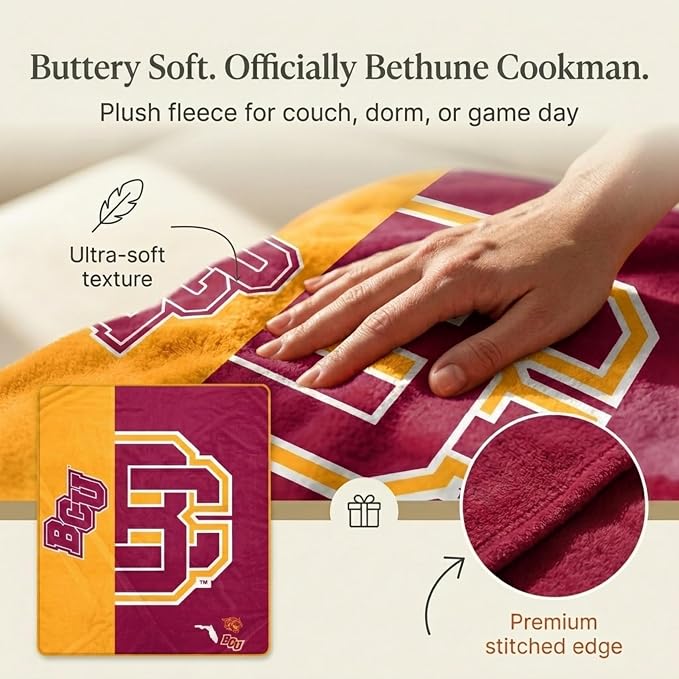 Proformance Home NCAA Bethune Cookman Wildcats Endzone Ultra Soft Tailgate Throw
