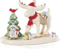 Lenox 897676 Marcel The Moose Delivering Gifts Figurine, Christmas Decorations, Indoor Decor