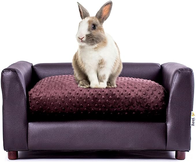 Keet Fluffy Deluxe Pet Bed Sofa Chocolate Small