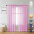 Lecloud Light Pink Sheer Curtains 72 Inches Long 2 Panels, Light Filtering by Lecloud