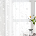 HOMEIDEAS White Sheer Curtains 84 Inches Long 2 Panels White Embroidered Floral by HOMEIDEAS