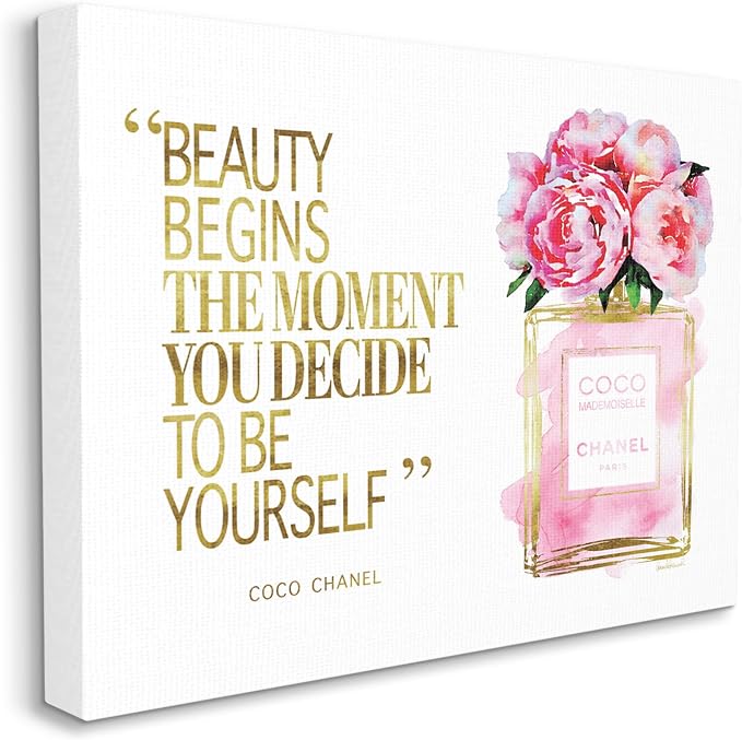 'Fashion Designer Perfume Gold Pink Watercolor'| Canvas Art | Stupell Industries | 48 x 36 Inches, Easy to Hang and Sturdy, Made in USA, by Amanda Greenwood