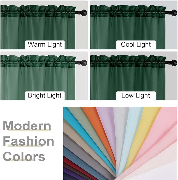 Hunter Green Sheer Curtains 84 Inches Long 2 Panels, Soft Airy Light Filtering - Image 6