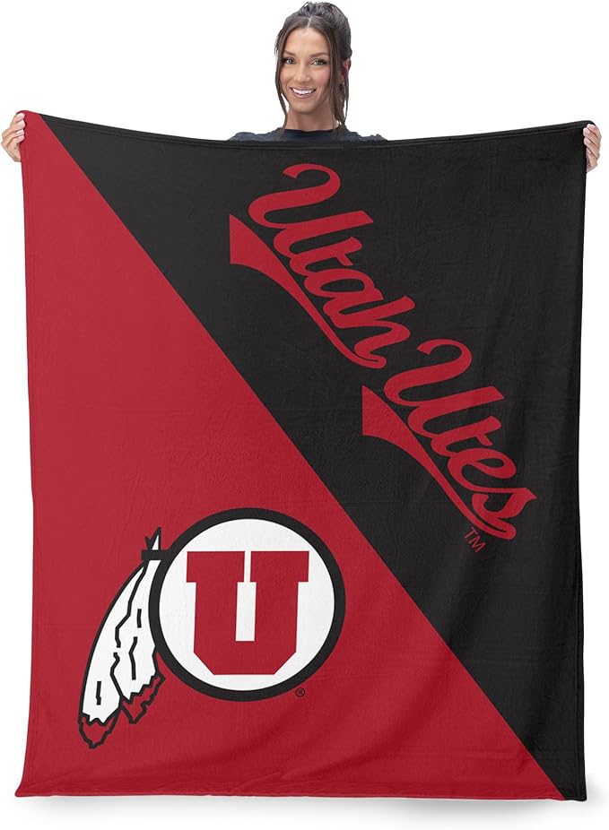 Northwest NCAA Silk Touch Throw Blanket, Ultra Soft Plush Polyester, Lightweight Warm Decorative Fan Gift, 46 x 60 in