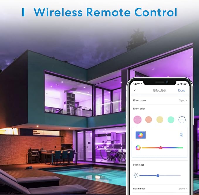 meross Smart LED Strip Lights Works with Apple HomeKit, 16.4ft WiFi RGB Strip, Compatible with Siri, Alexa&Google and SmartThings, App Control, Color Changing Led Strips for Bedroom, TV