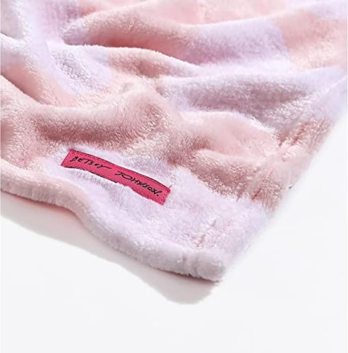Betsey Johnson - Throw Blanket, Buttery-Soft Throw Blanket for Couch or Bed, Boldly Plush & Oversized Bedding (Dotted Heart Pink, 50" x 70")
