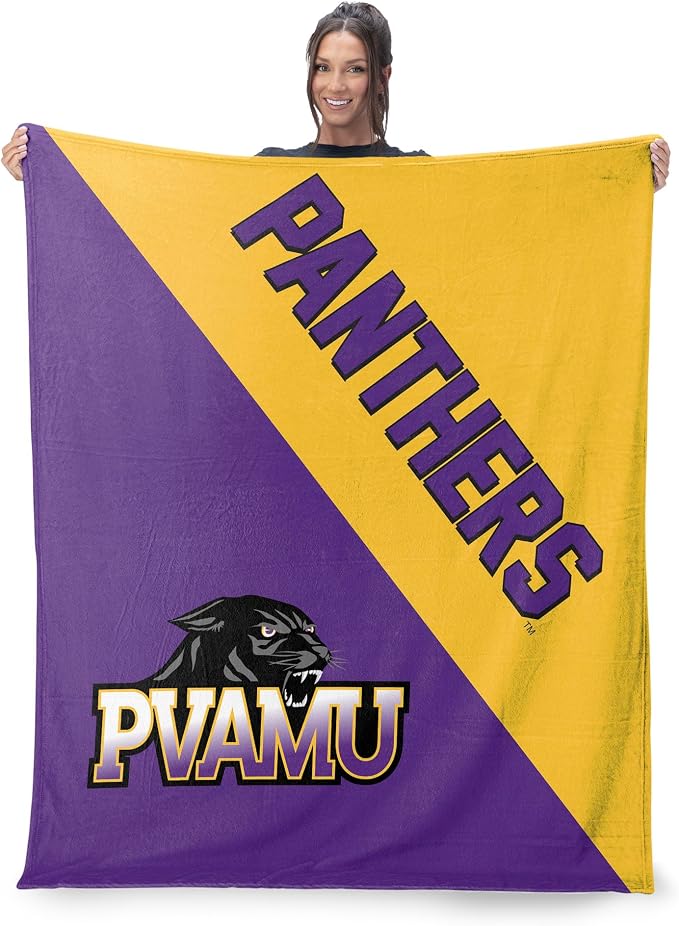 Northwest NCAA Silk Touch Throw Blanket, Ultra Soft Plush Polyester, Lightweight Warm Decorative Fan Gift, 46 x 60 in