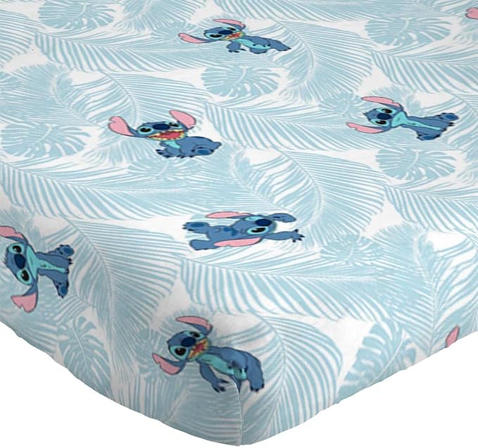 Jay Franco Kids Sheet Set with Fitted, Flat Sheets & Pillow Cover - Ultra-Soft Bedding with Pillowcase for Room Decor, Teal - Lilo & Stitch, 3 Piece Twin