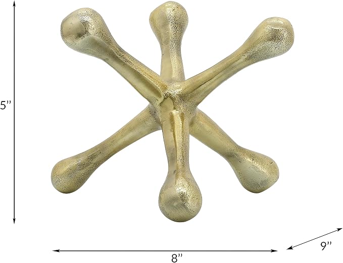Modern Decorative Sculpture Figurine - Home Accent for Living Room Decor or Bathroom Decor - Elegant Statement Ornament for Shelf or Coffee Table Styling in Office or Any Room - 6", Gold & Metallic
