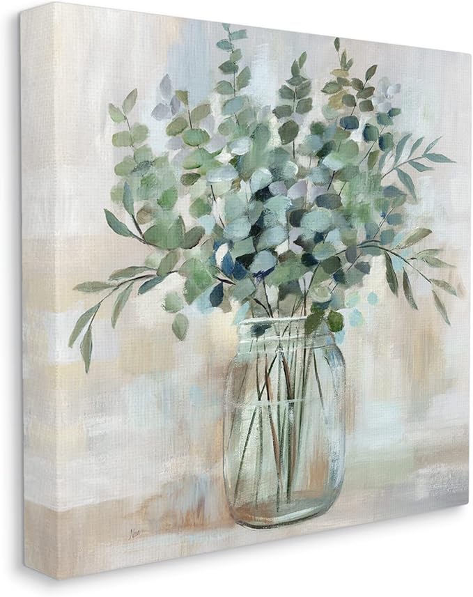 Soothing Eucalyptus Herb, 17 x 17 Inch Canvas Wall Art | Stupell Industries · By Nan · Ready to hang · Rustic farmhouse charm for kitchen or living spaces · Made in USA