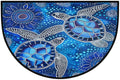 Turtle Animals Half Round Door Mat Non Slip Half Circle Rugs | Abstract Blue Washable Half Moon Rug Semi Circle Rugs Indoor Entrance Floor Carpet for Kithen Bedroom Fireplace Decor