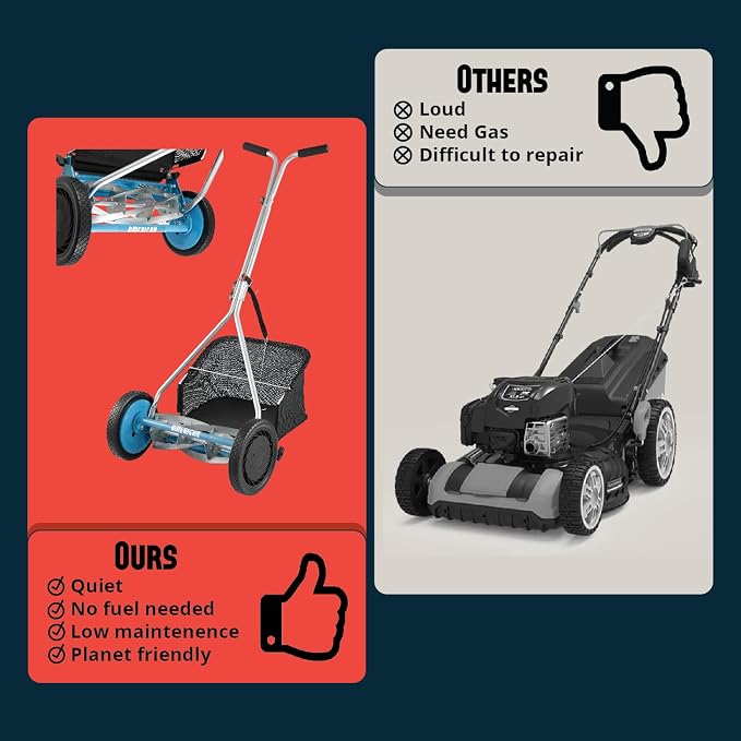 American Lawn Mower 1604-16 16" 5-Blade Reel Mower with Grass Catcher