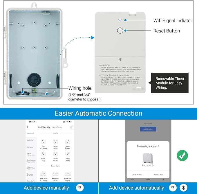 DEWENWILS Heavy Duty Pool Timer, WiFi Smart Timer Box - 40A 120-277VAC 2HP | Compatible with Smart Phone, Alexa, Google Assistant, Works for Pool Pump, Water Heater, Pool Filter, Spa, etc, ETL Listed