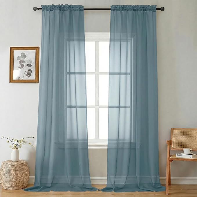 Gwine Extra Long Sheer Curtains 108 Inches Long by Gwine