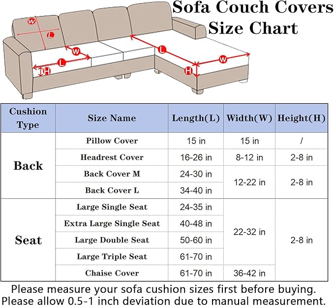 Soothing Home Sofa Covers, Sofa Hero Covers, Wear-Resistant Universal Couch Covers Washable Stretch Sectional Couch Cushion Covers (Light Grey,Large Double Seat Cover)