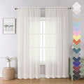 Lecloud Ivory Sheer Curtains 84 Inches Long 2 Panels, Solid Voile Light by Lecloud