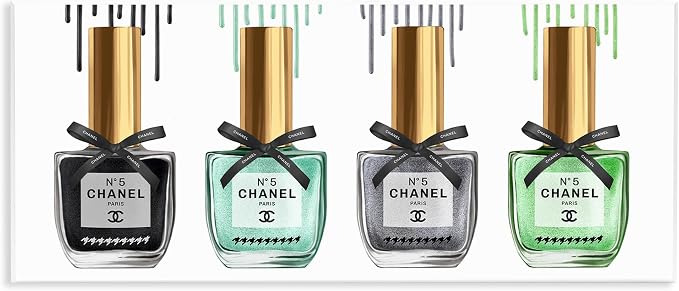 Glam Makeup Nail Polish Pop, 7 x 17 Inch Mounted Print on Wall Plaque | Stupell Industries · By Ziwei Li · Ready to hang · Fun gift for glam decor · Made in USA