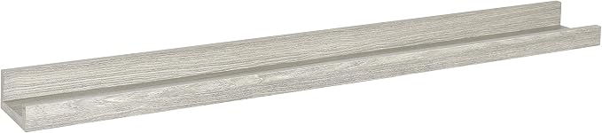 MCS Picture Ledge Shelf, Room Decor Floating Shelf, Gray Woodgrain, 35 Inch