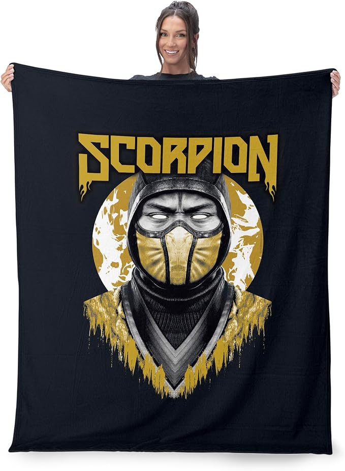 Mortal Kombat Silk Touch Throw Blanket – Scorpion, Ultra-Soft Fleece, Plush & Lightweight, 50 x 60